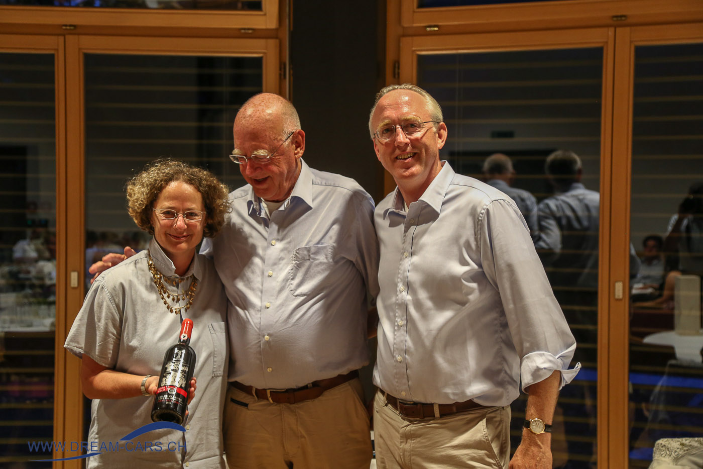Lenzerheide Motor Classics 2018. Brigitte Widmer mit Hans und Alan Hulsbergen